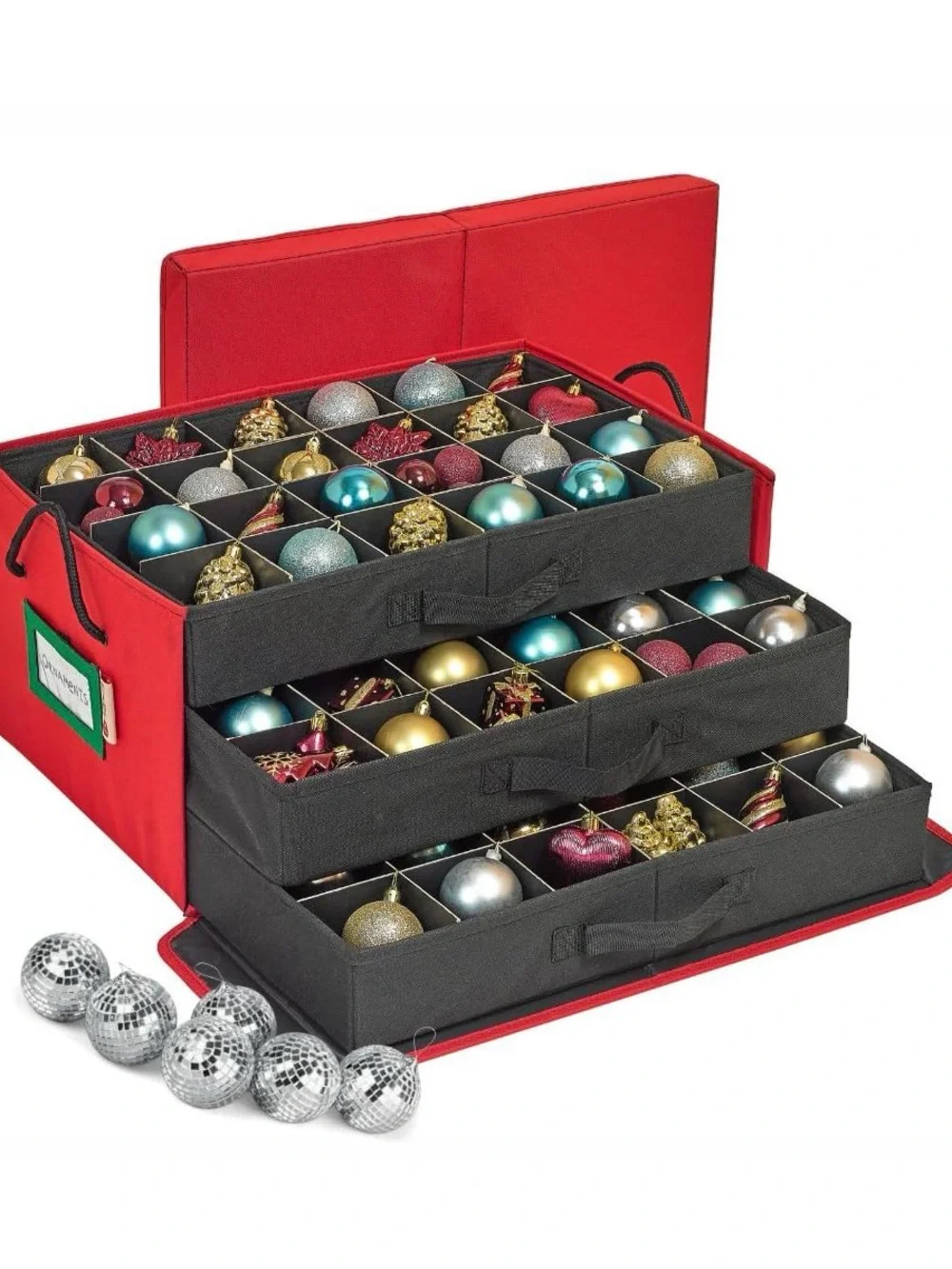 Holiday Ornament Storage Organizer – Red